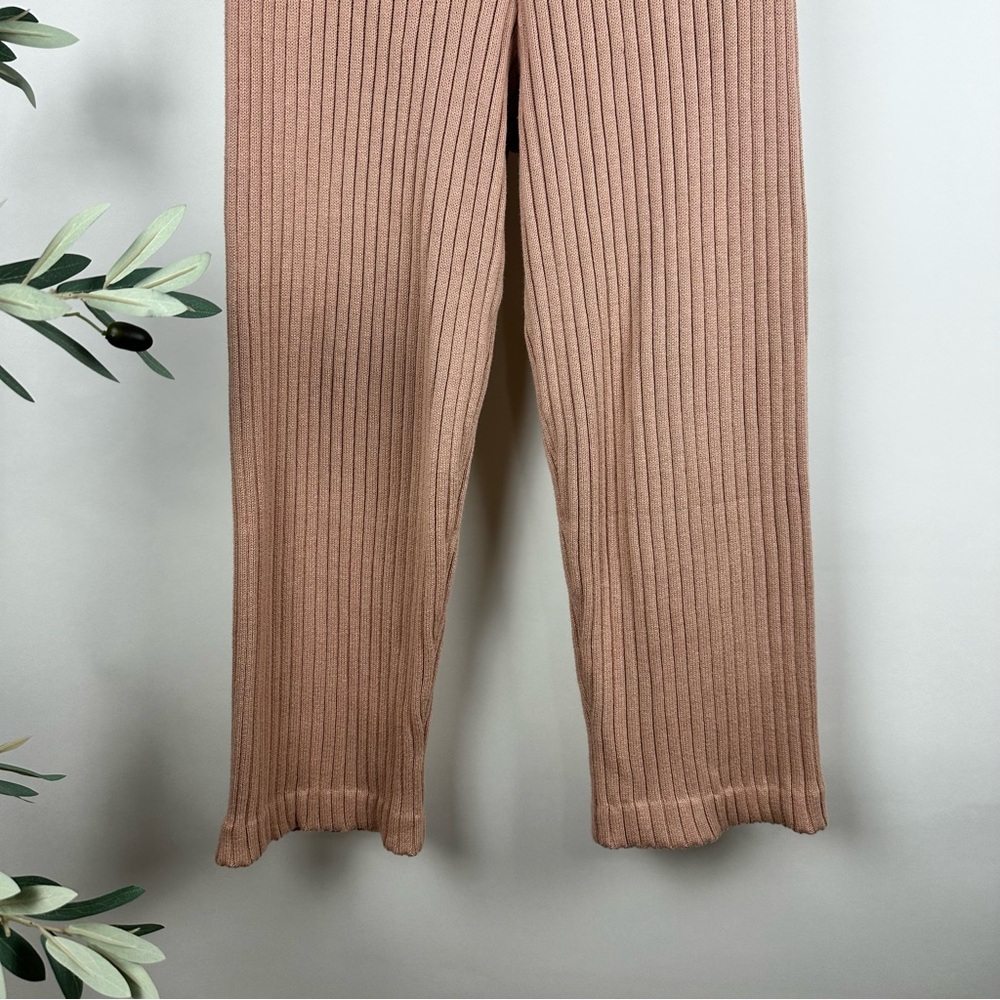 HAVEN Well Within Organic Cotton Cashmere Rib Knit Cropped Lounge Pants - Picture 3 of 12